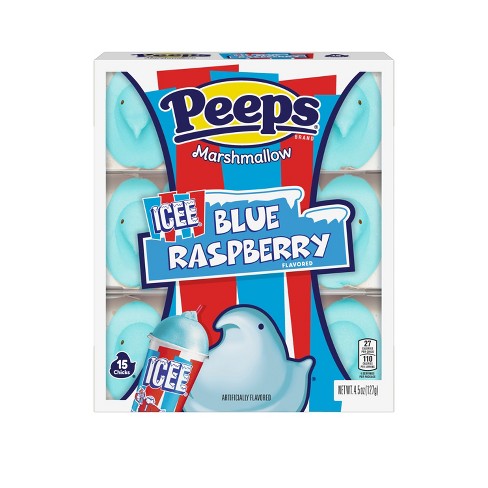 ice-blue chick-shaped marshmallow peeps