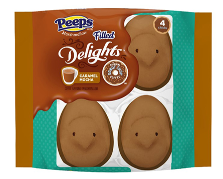 brown chick-shaped marshmallow peeps dipped in chocolate