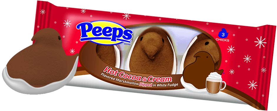 light brown chick-shaped marshmallow peeps dipped in white fudge