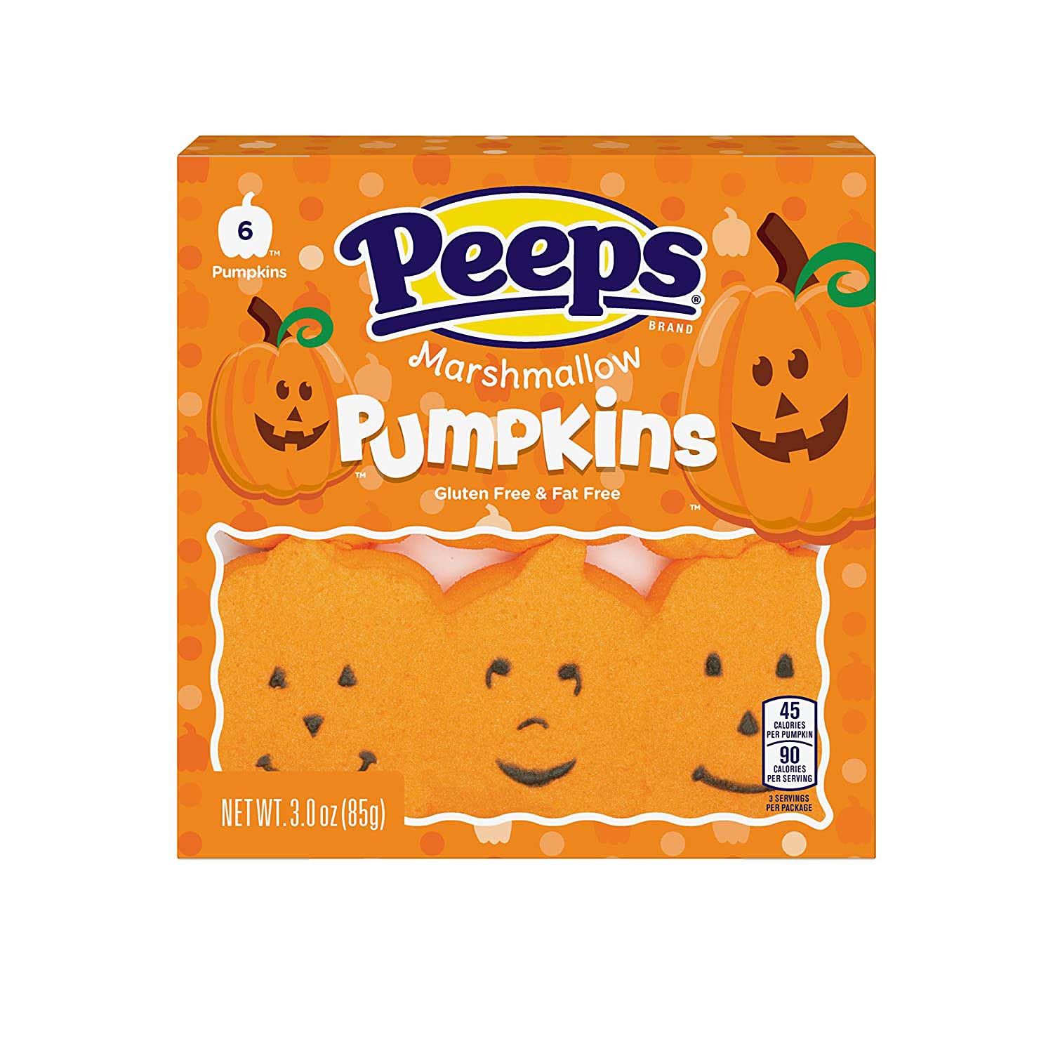 orange pumpkin-shaped marshmallow peeps