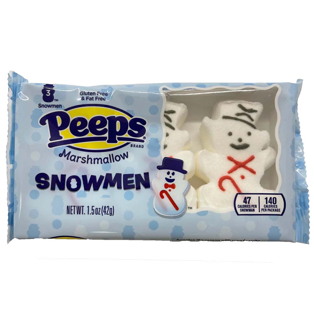 white snowman-shaped marshmallow peeps