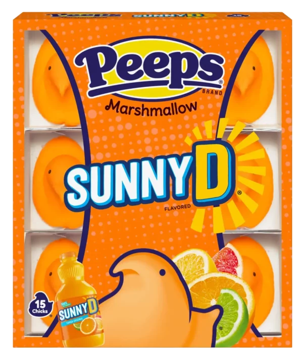bright orange chick-shaped marshmallow peeps